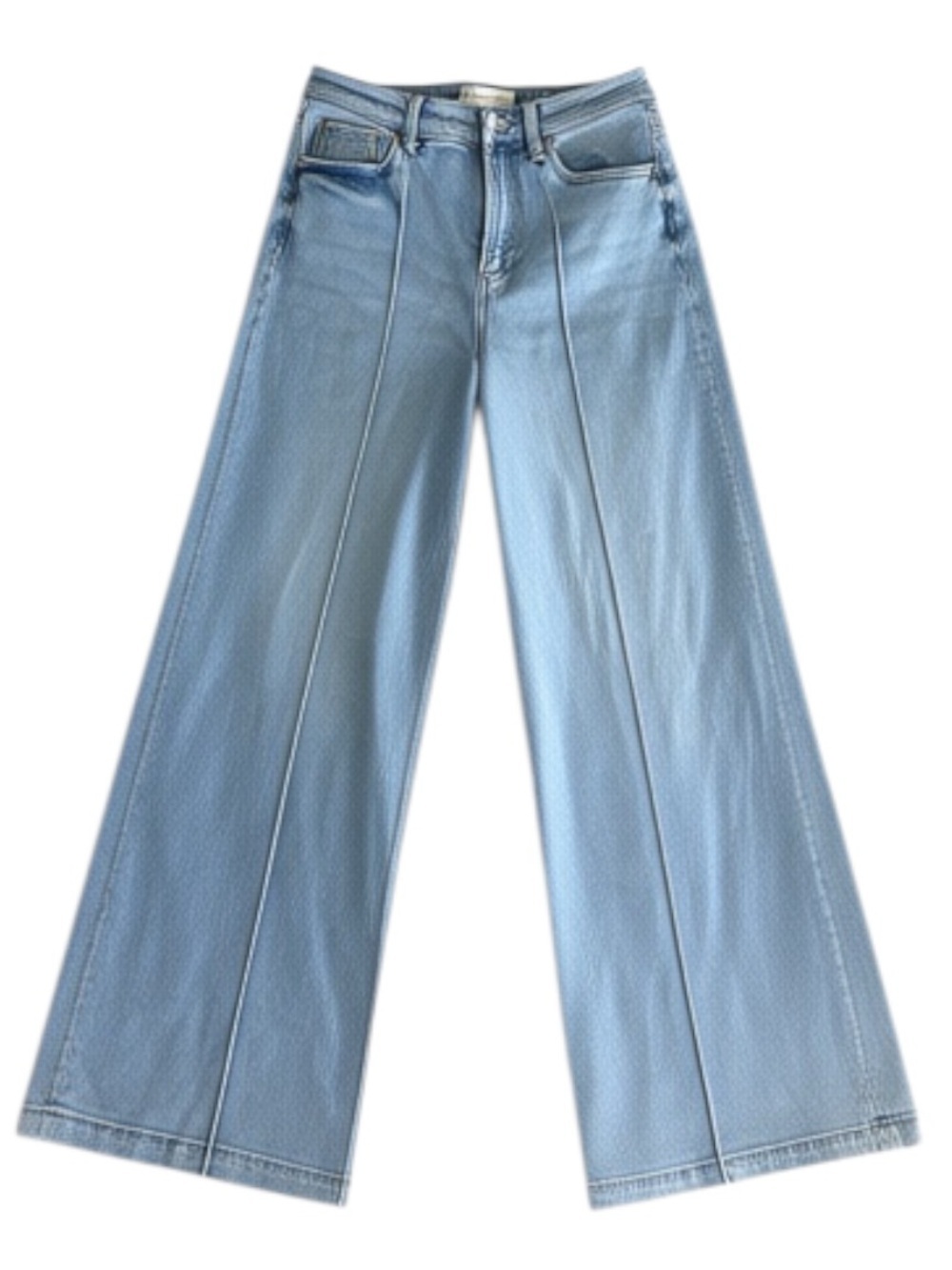 RISEN High Rise Wide Leg Pintuck Front Seam Jeans Light Wash Size 3/26 RDP5989
